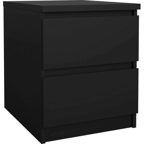 Dmora - Nachttisch Garance, Niedrige Kommode, Tisch, Multifunktionaler Nachttisch, 50x40 h50 cm, Schwarz