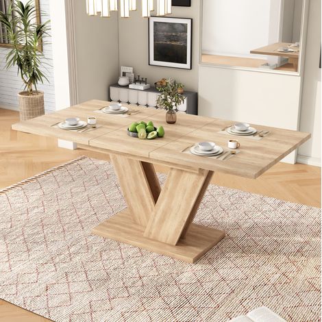 MEUBLIV Tavolo da pranzo allungabile 140/180 x 80 cm rovere - piano in MDF, gambe a V (1/5)