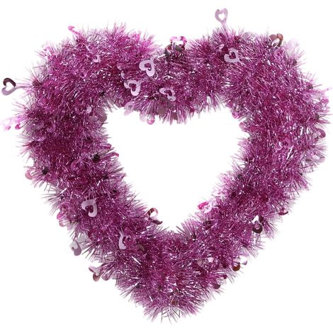 Guirlande Florale En Forme De Cœur - Décoration Murale Pour Mariage Fiançailles Anniversaire - 30 cm - Rose (1/5)