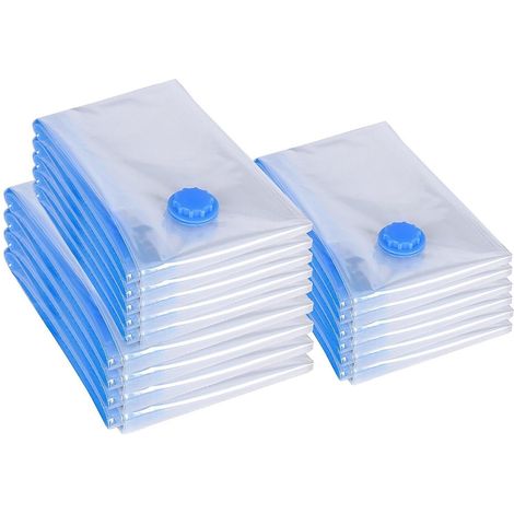 Lot de 5 sacs de rangement sous vide avec pompe manuelle, pour vêtements, couvertures et couettes. Gain de place garanti.-AquaForge