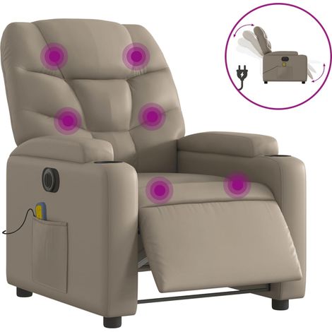 Maison Exclusive - Massagesessel Elektrisch Cappuccino-Braun Kuns