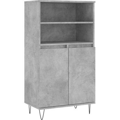 Credenza cassettiera mobile contenitore organizer cucina soggiorno salotto alto 60 x 36 x 110 cm legno ingegnerizzato grigio 020034457