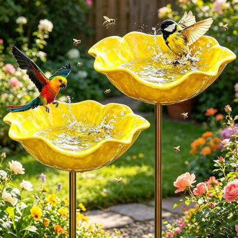 Vaschetta per Uccelli, 2 Pezzi Abbeveratoio per Uccelli, Vaschetta per Uccelli, Mangiatoia per Uccelli, Vaschetta per Uccelli, Decorazione per Giardino Esterno, per Insetti e Farfalle, Decorazione per (1/5)