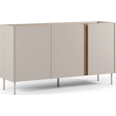Aparador 3 puertas mod-Regina acabado crema/roble sepet, 150cm(ancho) 82.5cm(alto) 40.5cm(largo). (1/5)