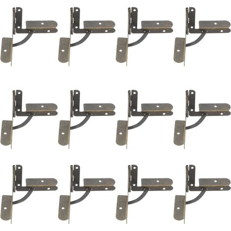 Charnières de support pliables Healeved en alliage zinc (lot 12), dimensions : 8,8 x 5,3 4 cm.