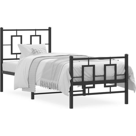 Maison Exclusive - Giroletto con Testiera e Pediera Metallo Nero 75x190 cm (1/5)