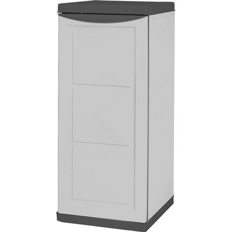 ARMADIO BASSO PORTA BOMBOLA 'COLONNA' cm 40 x 45 x h.91 - grigio/nero  - TRIOPLAST