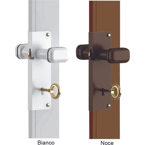 KIT CHIUSURA A CHIAVE CON DOGA PER PORTE A SOFFIETTO BIANCO