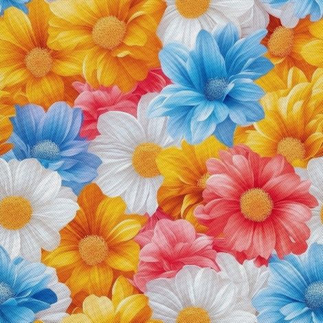 Tissu d'extérieur décoratif Oxford - Motif floral coloré  DX18078 (1/5)