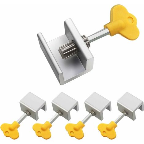 Lot de 5 verrous de fenêtre coulissante réglables en alliage d'aluminium avec clés (1/5)