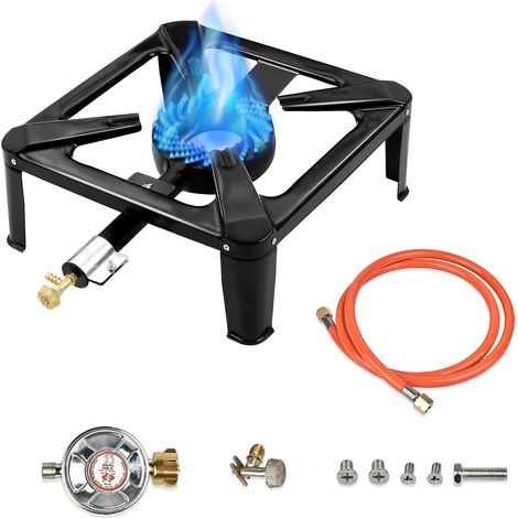 Réchaud à Gaz Portable Pour Extérieur, Équipé d'Un Tuyau Flexible De 1,5 Mètre Et d'Un Détendeur, Supportant 40 Kg, Anti-Rouille Et Stable, Idéal Pour Le Camping, Les Fêtes Et Les Pique-Niques (1/5)