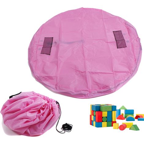Kindermatte/Tasche für Bauklötze – klein, rosa (1/4)