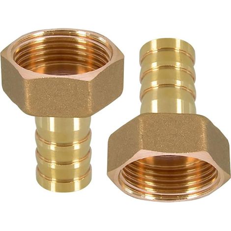 CCYKXA2 pièces 1 Pouce Tuyau Barbe en Laiton raccords de Tuyau d'arrosage connecteur Adaptateur Barbe à Filetage Femelle NPT Pas de fuites(19mm) (1/5)