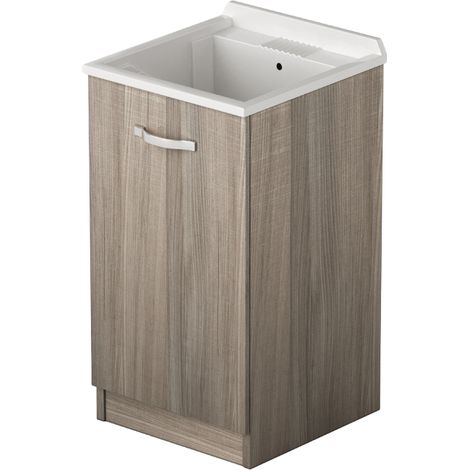 Mobile lavatoio per lavanderia 1 anta colore Olmo H86x47x50cm