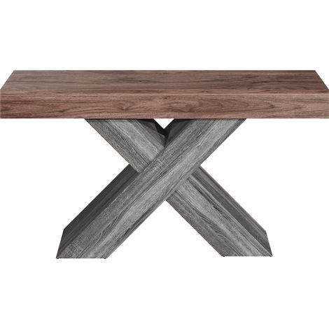 GagaTable console avec pieds en X, table d'entrée étroite, aspect bois, pour couloir et salon (1/5)