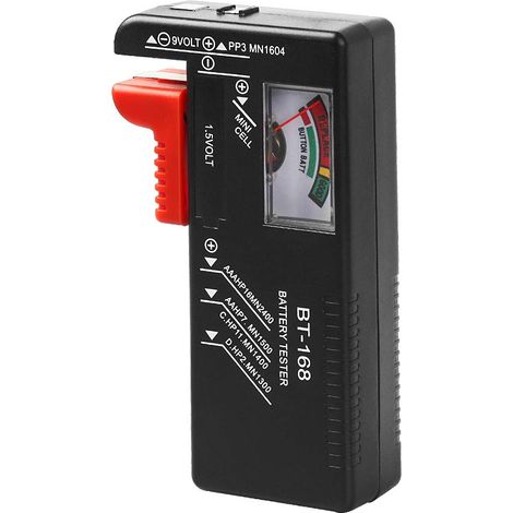 Comprobador de baterías universal, comprobador de baterías con puntero para pilas AA, AAA, CD, 9V, 1,5V, de botón y pequeños dispositivos eléctricos. (1/4)