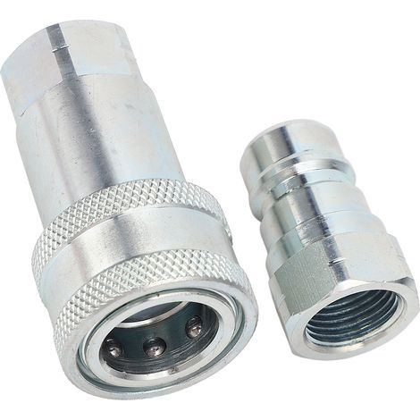 Coupleur rapide hydraulique 3/8 pouces NPT en acier trempé, couplage 24GPM 3600PSI (1/5)