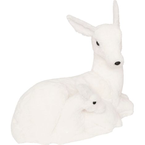 Déco de Noël Renne Blanc et son Faon L 42 cm - Feeric Christmas (1/3)