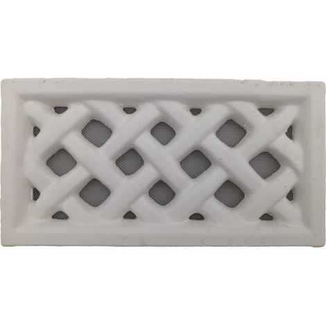 DMS – Grille d’aération VMC en terre cuite blanche 13x24 cm – Résistante aux intempéries – Moustiquaire anti-nuisibles intégrée – Fabrication française (1/5)