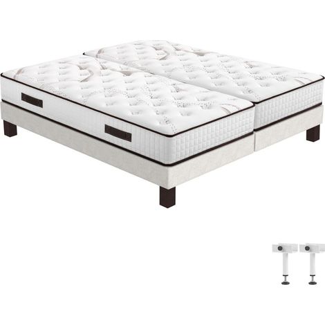 Matelas Myriade 4 + sommier SR15 - 2x90x200 - Mousse - Hauteur 23 cm - Soutien medium (1/5)