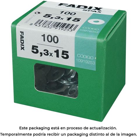CAJA L 100 unid. ARANDELA PLANA ANCHA CINC 5,3x15mm FADIX