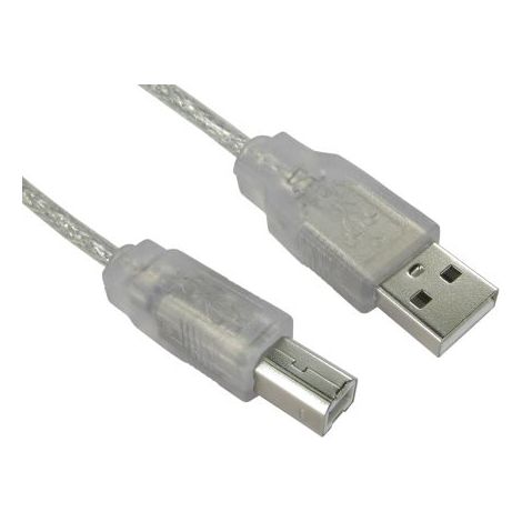 Câble USB RS PRO, USB B vers USB A, 1m, Transparent ( Prix pour Paquet de 5 )