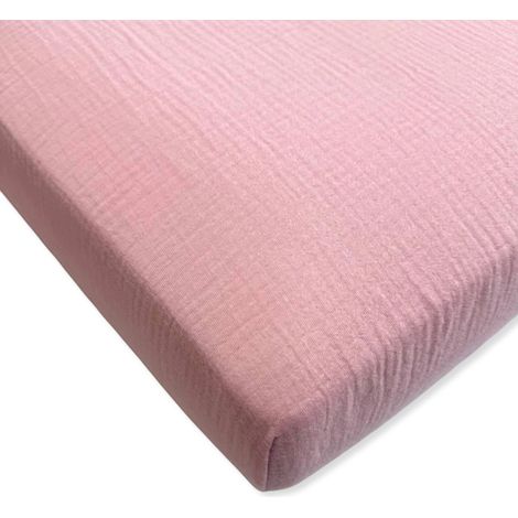 Musselin-Spannbettlaken 120x60, Farbe: Polnisches Produkt, Rosa