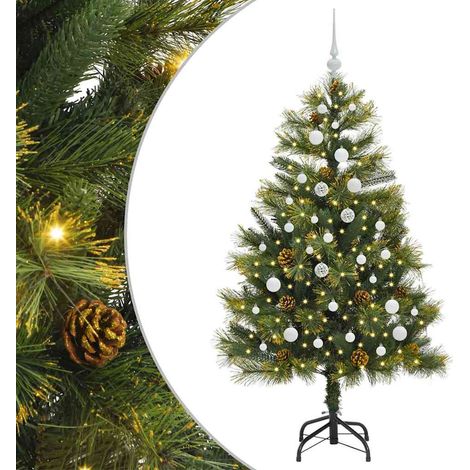 Artificial Hinged Christmas Tree with Cones Green 150 cm vidaXL