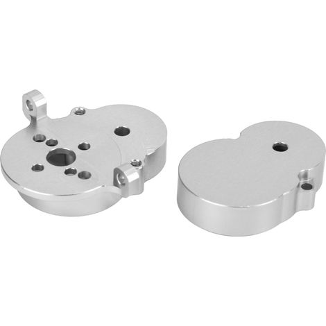 Boîtier de boîte de vitesses arrière, accessoire pour camion RC, boîtier de boîte de vitesses en métal argenté pour camion WPL D12 (1/5)