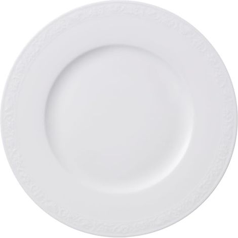 Assiette à Dessert Porcelaine Blanc 22,6 x 22,6 x 7,6 cm (1/2)