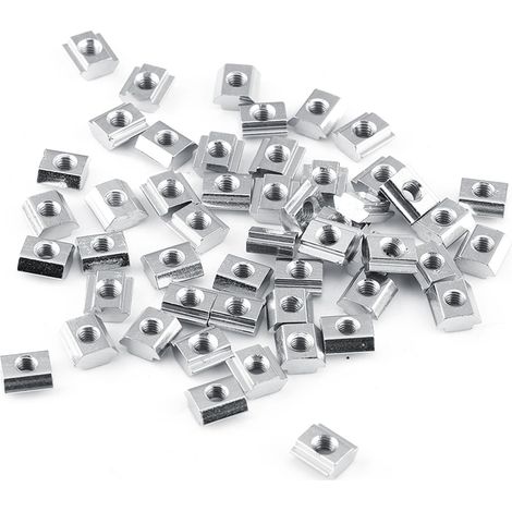 50pcs T-fente Écrou de tête de marteau Écrous en T en acier au carbone revêtu de Pour le travail du bois (20Typ-M4) (1/5)