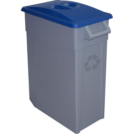 Contenedor de basura Denox  65, 85 y 110 L para reciclar  Cerrado con tapa de color  2 ruedas