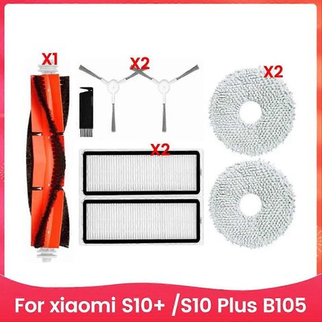 Accessoires pour aspirateur robot Xiaomi S10+/S10 Plus B105 : brosse principale, brosse latérale et consommables pour filtre HEPA (1/5)