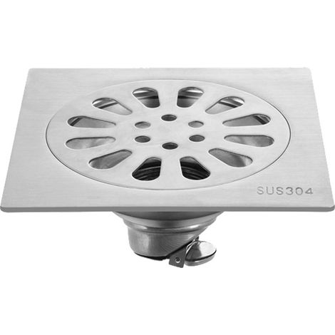 Siphon de sol auto-obturant à usage unique, tuyau de siphon de sol en acier inoxydable, tuyau d'évacuation carré anti-odeurs pour douche de salle de (1/5)