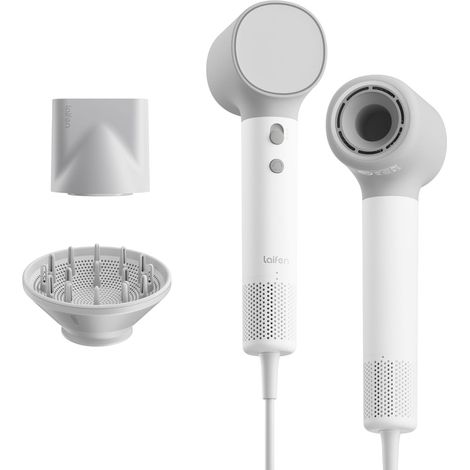 Sèche Cheveux, 200M Ions Négatifs, 2 Embouts Magnétiques, Blanc 110k Tr/Min, 200M Ions Nég., Séchage Rapide 3min, 59dB, Embout Lissant, Diffuseur, Mode Enfant. (1/5)