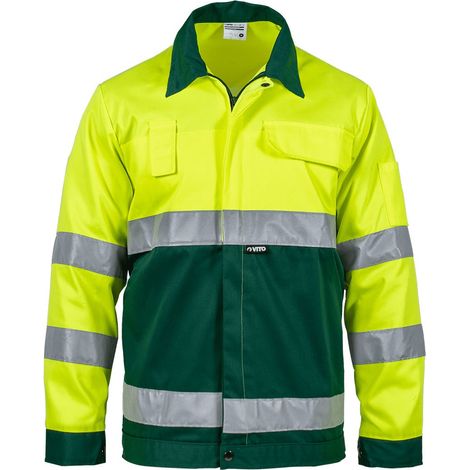 Blouson de travail Jaune FLUO Taille L Veste 5 poches haute visibilité VITO (1/5)