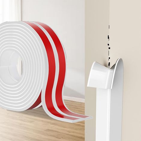 Protection Angle Mur Adhésif, Bandes Corniere en TPE, Plinthe Souple Épaisse en Forme de L Baguette Angle pour Murs, Portes, Cuisine, Fenêtres, Idéal pour Rénovations DIY (Blanc, 6cm x 12M) (1/5)