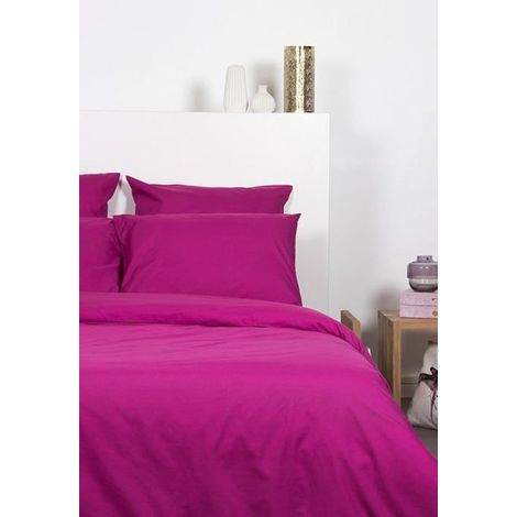Taie d'oreiller - COTE DECO - Unie Polycoton - 50x70 cm - prune - lavable à 60°