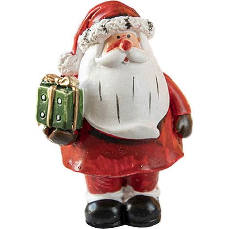 Décoration de Noël : Statuette en résine représentant le Père Noël, pièce maîtresse de collection pour bureau, maison, fêtes de fin d'année.-With Gift Box (1/5)