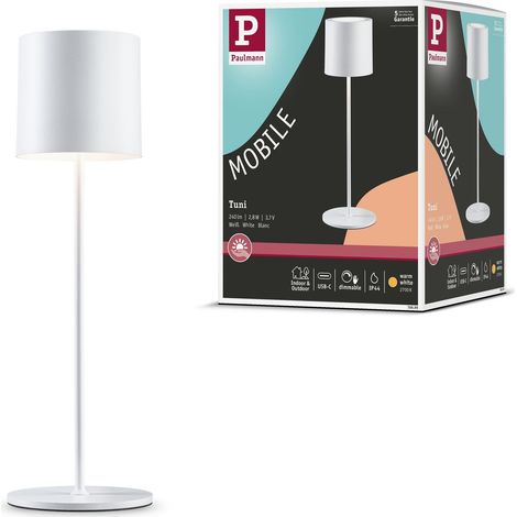 Paulmann Tuni lámpara portátil blanca recargable 10.5 cm