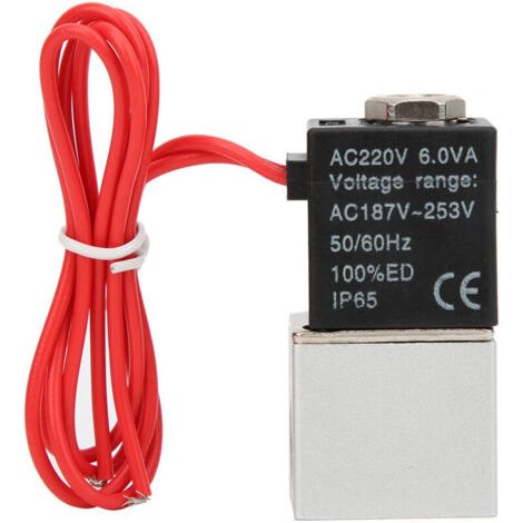 Vanne à Action Directe, électrovanne pour Eau, Air, 220 VAC, Corps en Alliage D'aluminium, Large Plage de Température, Matériaux, IP65 Résistant à L'eau et à la Poussière,. (1/4)
