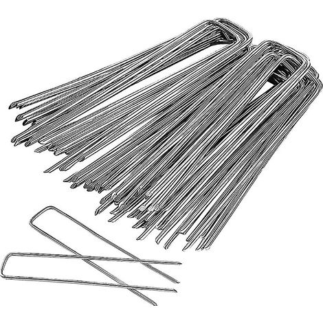 Agrafes pour gazon artificiel, 150 piquets , mailles anti-herbe, piquets de camping sol dur, clous de jardin,150x30mm , 2,5mm (1/5)