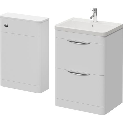 Oslo Gloss White 1150mm Vanity Unit Toilet Suite with Anya Basin - 1150mm - Oslo Standard HandleWithout Jubilee Toilet Pan