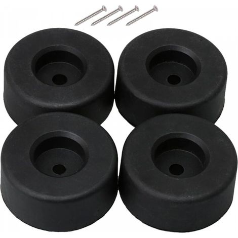Ineasicer Lot de 20 pieds de meubles ronds en plastique noir 45 mm de diamètre 18 mm de diamètre 6 mm de diamètre (1/4)