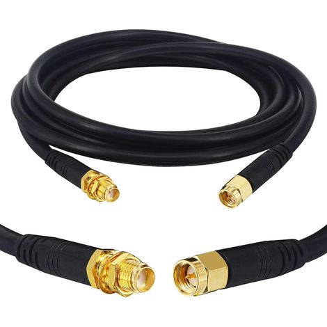 Câble SMA Mâle à Femelle 2M / Rallonge SMA 2M - Câble Antenne RG58/U SuperFlex (WiFi 6/5G/4G/3G/Drone/GPS) (1/5)