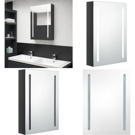 LED-Spiegelschrank fürs Bad Glänzend Schwarz 50x13x70 cm - LED-Spiegelschrank - Badezimmermöbel - Kosmetikspiegel - Make-up-Tisch - Aufbewahrungsschrank - Home & Living (1/5)