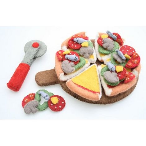 Pizza avec Pelle de Service et Couteau Coupe-Pizza Toutes Garnitures 25 x 25 cm - PANGIVO