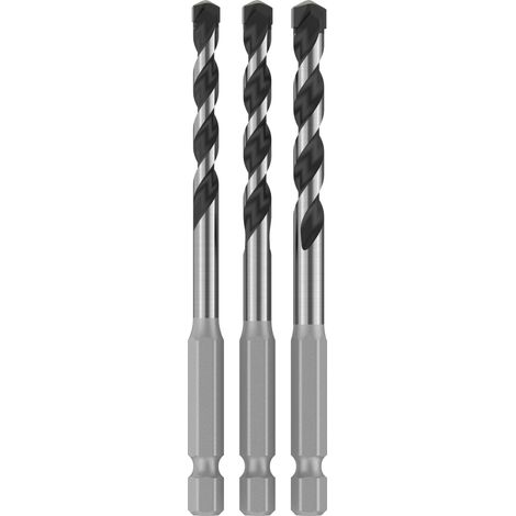 Lot de 3 forets HEX-5 pour pierre dure, béton, Ø 5,5, 6,0, 7,0 mm, accessoires pour perceuse, visseuse (1/5)