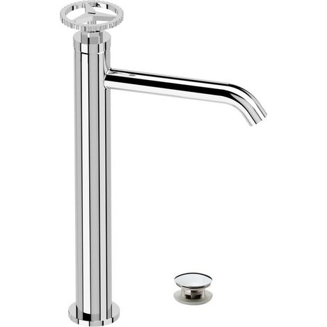 Miscelatore alto lavabo con scarico click-clack e troppo pieno - serie Chrono (1/2)