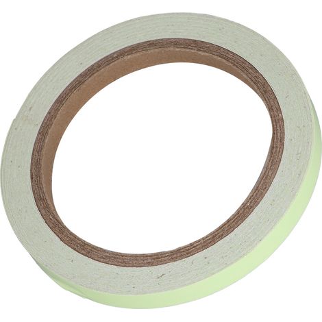 Ruban fluorescent phosphorescent de 10 m de long, rechargeable sous lumière UV, pour murs lisses et escaliers. Largeur : 10 mm (0,39 po). Couleur : vert. (1/5)